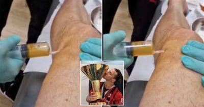 Zlatan Ibrahimovic shares graphic footage of his knee being 'emptied'