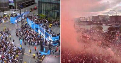 Liverpool's trophy parade turnout compared with Man City's in video