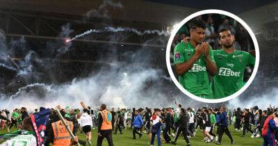 Saint-Etienne suffer violent pitch invasion after Ligue 1 relegation play-off loss to Auxerre