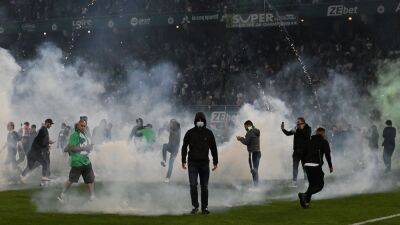 Violent pitch invasion as Saint-Etienne get relegated