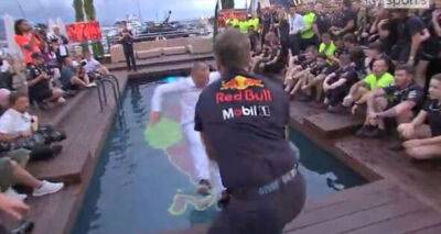 Christian Horner shoves Sky Sports reporter into swimming pool at Monaco Grand Prix