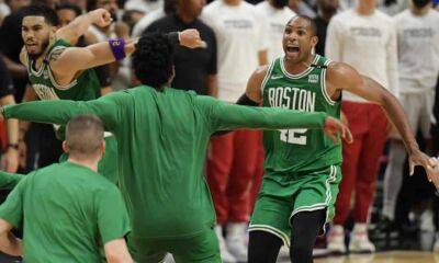 Kyle Lowry - Max Strus - Jimmy Butler - Jayson Tatum - Jaylen Brown - Grant Williams - Marcus Smart - Celtics set up NBA finals with Warriors after holding off Heat in Game 7 - theguardian.com -  Boston - San Francisco -  Milwaukee - county Butler