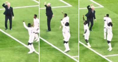 Carlo Ancelotti couldn’t help but join in with dancing Real Madrid players after UCL final
