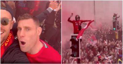 Liverpool’s trophy parade blew players away as James Milner clip emerges