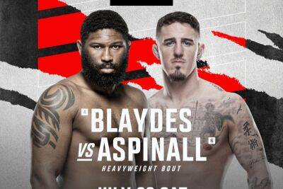 Tom Aspinall - Alexander Volkov - Curtis Blaydes - Tom Aspinall vs Curtis Blaydes UK Cage Walk Time - givemesport.com - Britain