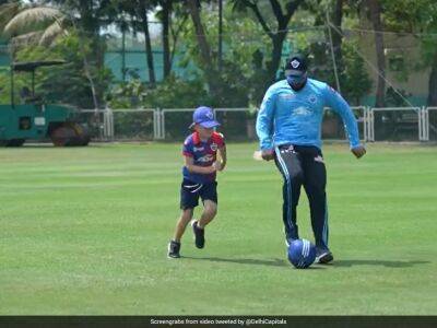 Watch: DC Captain Rishabh Pant "Vibes Over Football" With Coach Ricky Ponting's Son Fletcher