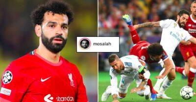 Mo Salah reacts to Real Madrid beating Man City to reach Champions League final