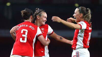 Arsenal beat Tottenham in north London derby to keep WSL title race alive, Birmingham relegated after Man City loss