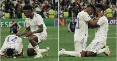Brazilian TV captured beautiful moment between Rodrygo & Vinicius after their heroics v City