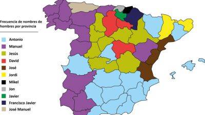 Los nombres más populares en España por provincia: ¿cuántas personas se llaman como tú? - en.as.com