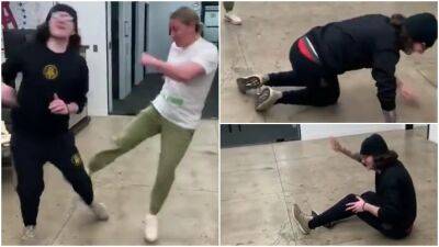 Molly Maccann - UFC: Molly McCann flattened presenter with sickening leg kick - givemesport.com - Britain - Usa