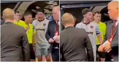 Declan Rice - David Moyes - Aaron Cresswell - West Ham United - Europa League - West Ham star Declan Rice's stunning outburst at referee caught in tunnel-cam footage - givemesport.com - Germany - London -  Santos