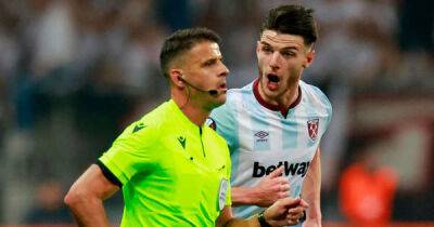 Declan Rice - David Moyes - London Stadium - Rafael Borre - Aaron Cresswell - Declan Rice accused Europa League referee of corruption in X-rated tunnel confrontation - msn.com - Germany - Spain - Mexico