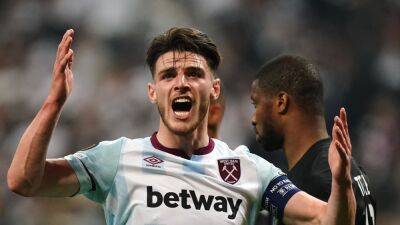 Declan Rice - David Moyes - Fox Sports - Aaron Cresswell - West Ham United - Europa League - Declan Rice’s rant shows how much we care, says David Moyes after Frankfurt loss - bt.com - Germany - Spain