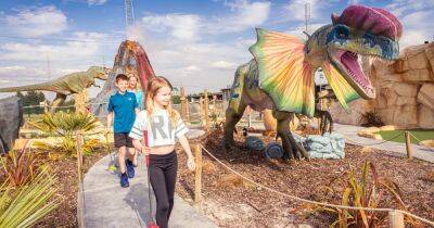 Win family ticket bundles for Dino Falls Adventure Golf, where the putting comes with a Jurrasic twist