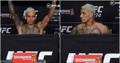Former Ufc - Justin Gaethje - Dustin Poirier - Charles Oliveira - Michael Chandler - The devastating moment Charles Oliveira realises he's failed to make weight & will lose title - msn.com - Brazil