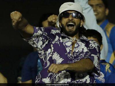 Tim David - Rohit Sharma - Daniel Sams - Riley Meredith - Watch: Actor Ranveer Singh Celebrates In Style As Mumbai Indians Clinch Thriller vs Gujarat Titans In IPL 2022 - sports.ndtv.com - India