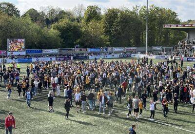 Maidstone United chief executive Bill Williams tells fans to stay off the pitch for National South trophy presentation
