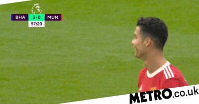 Cristiano Ronaldo caught laughing during Man Utd thrashing at Brighton