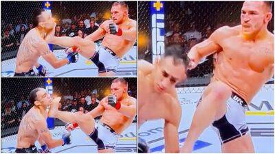 Justin Gaethje - Michael Chandler - Tony Ferguson - UFC 274: Michael Chandler's KO of Tony Ferguson in slow motion is ice cold - givemesport.com