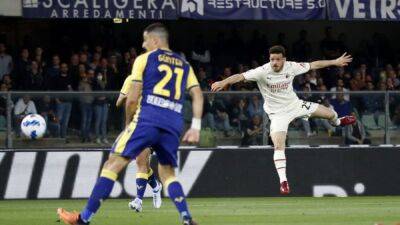 Stefano Pioli - Rafael Leao - Alessandro Florenzi - AC Milan restore Serie A lead with 3-1 win at Verona - channelnewsasia.com -  Sandro