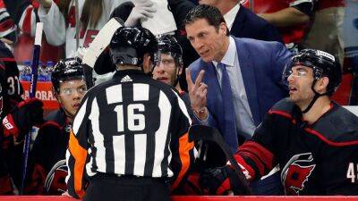 Brad Marchand - Antti Raanta - Carolina Hurricanes coach Rod Brind'Amour contends goalie was interfered with on 2nd-period goal - espn.com -  Boston