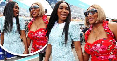Serena and Venus Williams walk hand-in-hand at the Miami Grand Prix