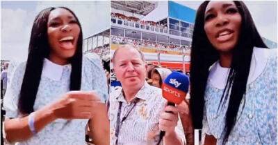 Martin Brundle has hilariously awkward interaction with Venus Williams at Miami Grand Prix