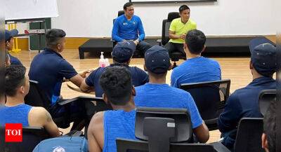 On BCCI's invite, national football captain Sunil Chhetri interacts with North East cricketers