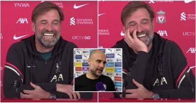 Liverpool's Jurgen Klopp breaks out laughing at Pep Guardiola's comments