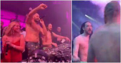 Tyson Fury raving with Steve Aoki only hours after beating Deontay Wilder in 2021