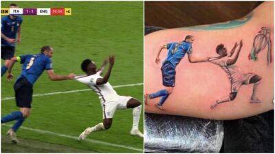 England vs Italy: Fan's tattoo of Chiellini vs Saka in Euro 2020 final