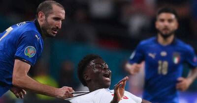 Giorgio Chiellini - Chiellini laughs about 'meme of the summer' foul on England star Saka in Euro 2020 final - msn.com - Italy