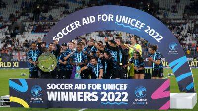 Usain Bolt - Mark Wright - World XI beat England on penalties to win Unicef’s Soccer Aid - bt.com -  Portland