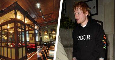 Ed Sheeran celebrates last night at Etihad Stadium with late night meal at swanky Manchester restaurant