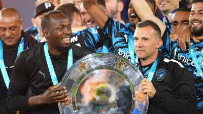 Usain Bolt - Mark Wright - Soccer Aid 2022: Usain Bolt's World XI beat England on penalties to win - in pictures - thenationalnews.com -  Portland