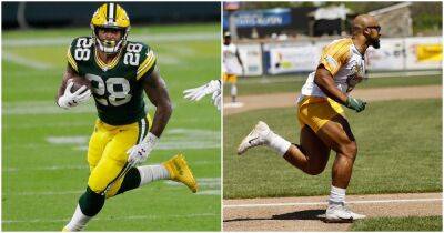 Green Bay Packers: RB A.J Dillon shows off insane legs during charity softball game