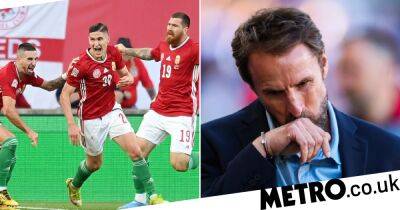 Gareth Southgate reacts to England’s humiliating 4-0 defeat against Hungary