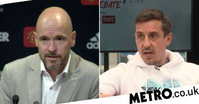 ‘Worried’ Gary Neville issues warning to Erik ten Hag as Manchester United deals stall