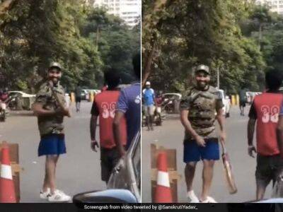 Watch: Team India Captain Rohit Sharma Plays Gully Cricket In Mumbai