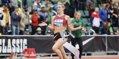 Keely Hodgkinson wins 800m at Oslo Diamond League meet, with Laura Muir in second