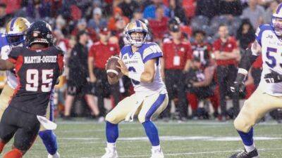 Blue Bombers hold off Redblacks late to sweep home-and-home series