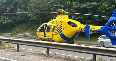 LIVE: M56 closure as air ambulance lands amid long delays after serious crash