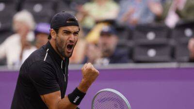 Matteo Berrettini - Marin Cilic 252 (252) - Botic Van-De-Zandschulp - Filip Krajinovic - Berrettini powers into Queen's final - channelnewsasia.com - Italy