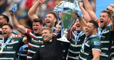 The emotional moment Tom Youngs lifts English Premiership trophy with Leicester as Twickenham crowd roar