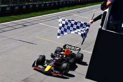 Max Verstappen - Lewis Hamilton - George Russell - Valtteri Bottas - Esteban Ocon - Fernando Alonso - Charles Leclerc - Carlos Sainz - Lance Stroll - Canadian GP: Max Verstappen soaks up late Carlos Sainz pressure to win in Montreal - givemesport.com