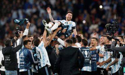 Lionel Messi - Giorgio Chiellini - Lionel Scaloni - Alan Pardew - Argentina on top of the world as Lionel Messi inspires Wembley win over Italy - theguardian.com - Qatar - France - Denmark - Italy - Usa - Argentina - Macedonia