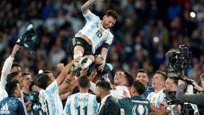 Lionel Messi celebrates after inspiring Argentina triumph over Italy - in pictures