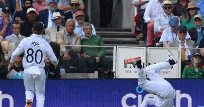 James Anderson - Stuart Broad - Jonny Bairstow - Matt Parkinson - Devon Conway - Jack Leach withdrawn from NZ Test match with concussion after fielding incident - msn.com - New Zealand - county Kane