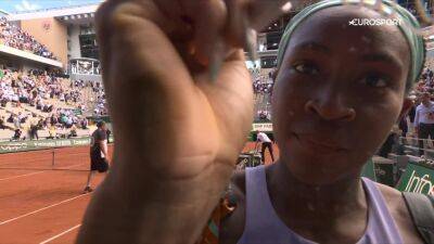 ‘Peace. End gun violence’ – Coco Gauff makes plea on camera after Martina Trevisan win at French Open